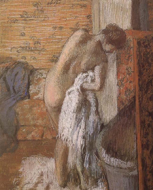 Edgar Degas woman towel off her body after  bath oil painting picture